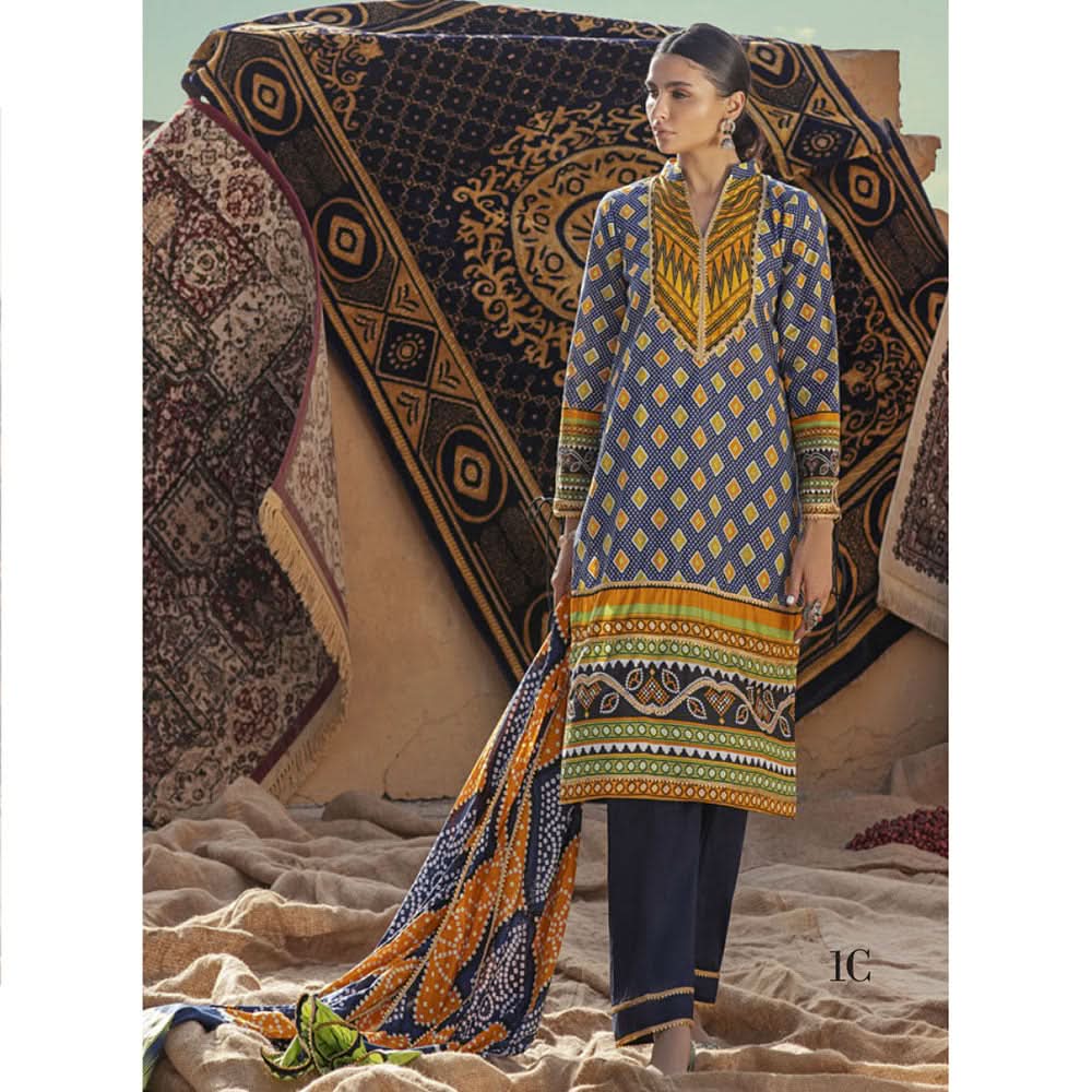 Monsoon Printed Lawn Unstitched 3Pcs Suit V1 - C1, Women, 3Pcs Shalwar Suit, Al-Zohaib Textiles, Chase Value