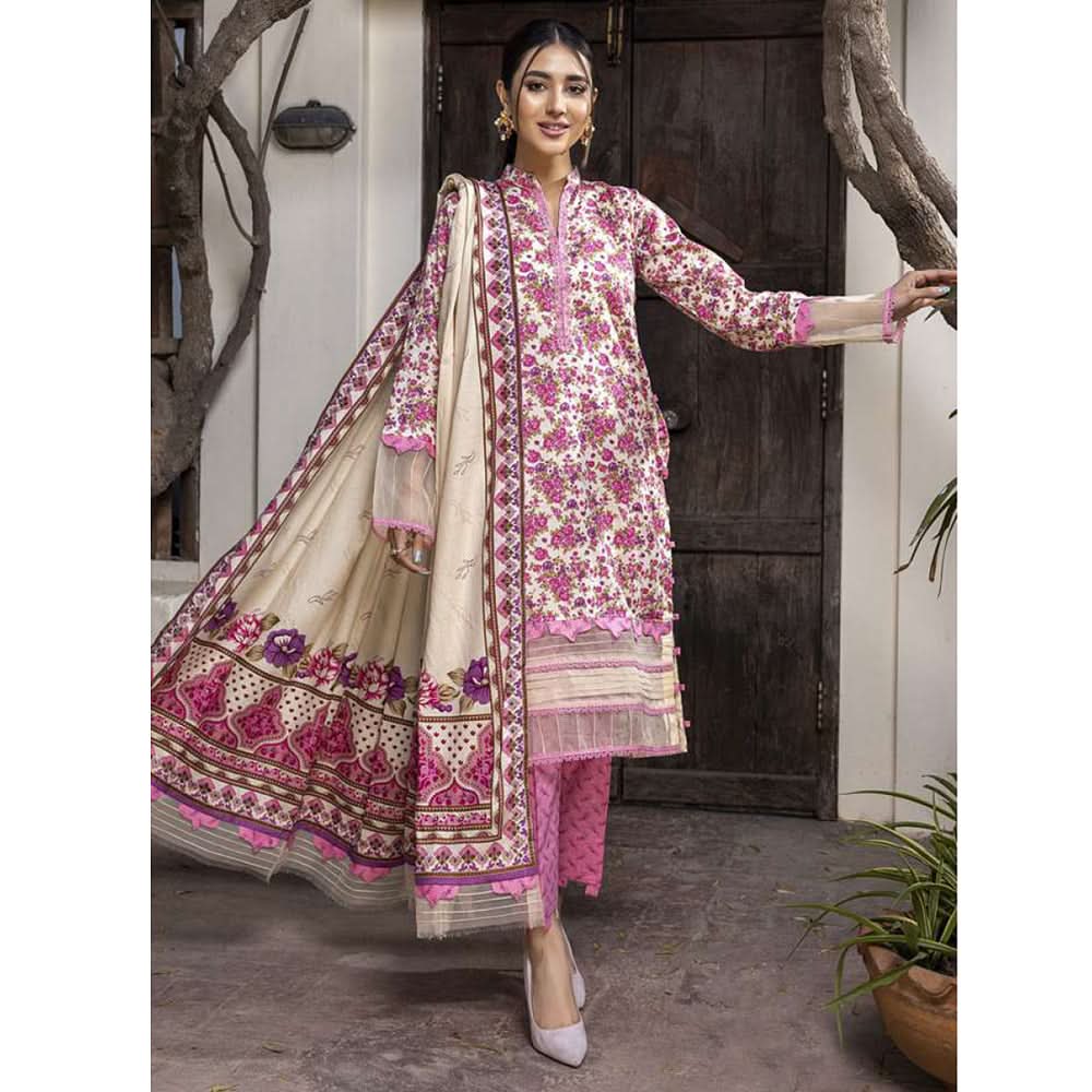 Monsoon Printed Lawn Un-Stitched 3Pcs Suit - 5, Women, 3Pcs Shalwar Suit, Al-Zohaib Textiles, Chase Value