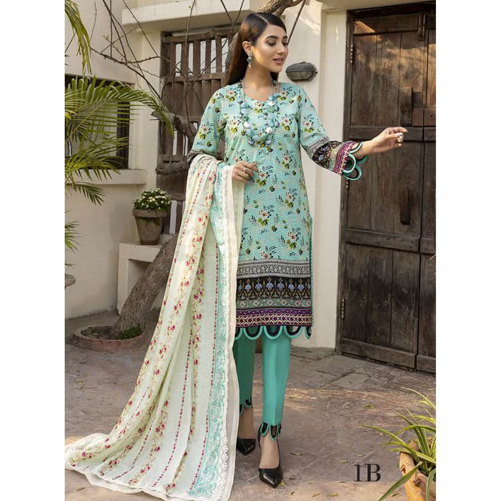 Monsoon Printed Lawn Un-Stitched 3Pcs Suit - 1, Women, 3Pcs Shalwar Suit, Al-Zohaib Textiles, Chase Value