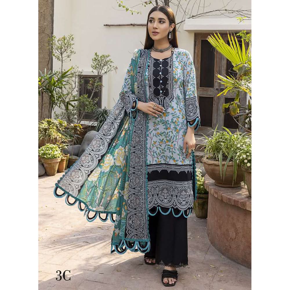 Monsoon Printed Lawn Un-Stitched 3Pcs Suit - 3, Women, 3Pcs Shalwar Suit, Al-Zohaib Textiles, Chase Value
