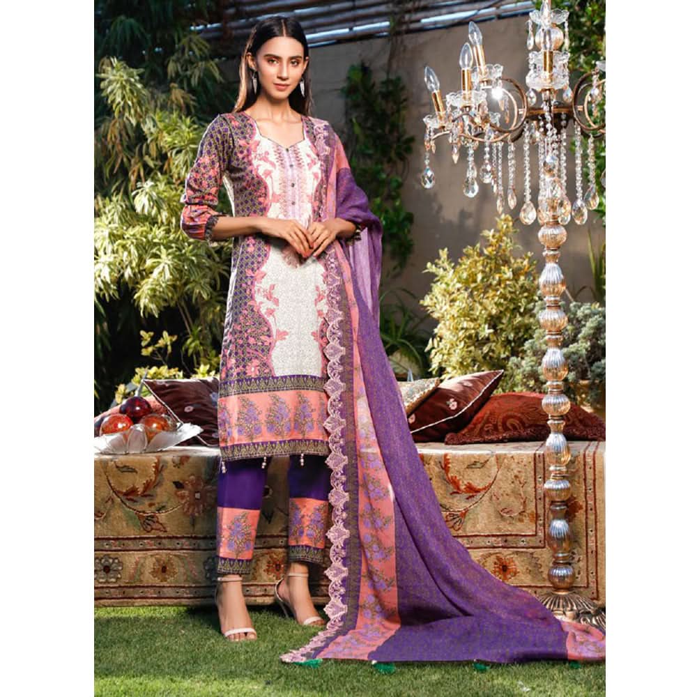 Omber Embroidered Lawn Un-Stitched 3Pcs Suit - EKR-1870, Women, 3Pcs Shalwar Suit, Rana Arts, Chase Value