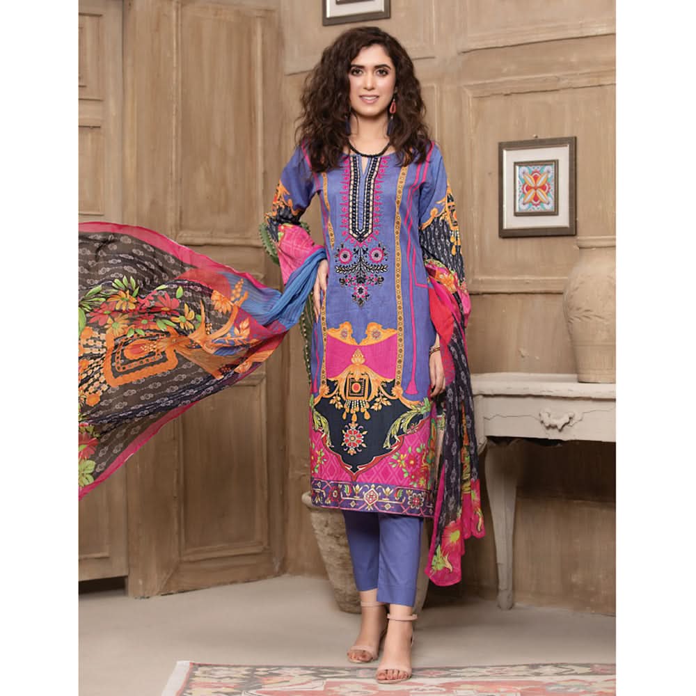 Bin Hameed Premium Embroidered Lawn Un-Stitched 3Pcs Suit - AY-3262, Women, 3Pcs Shalwar Suit, Rana Arts, Chase Value