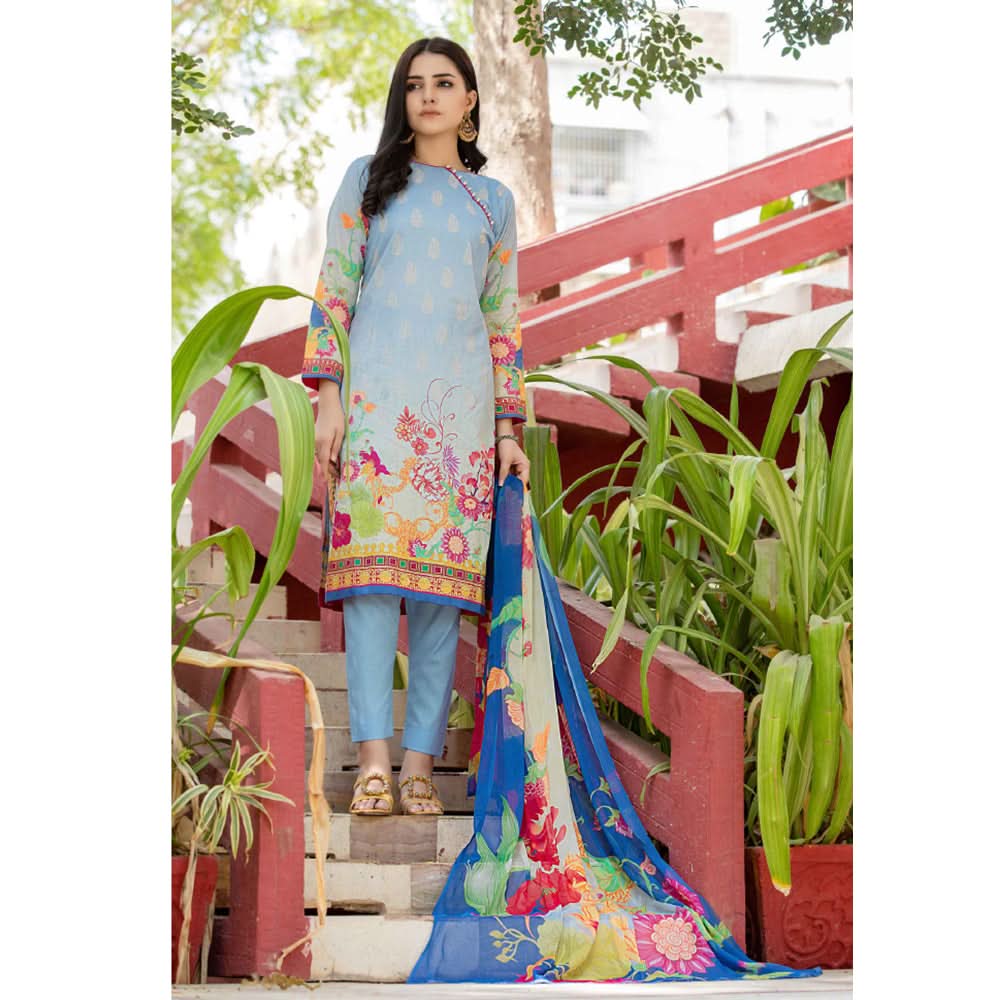 Bin Hameed Eliya Embroidered Lawn Unstitched 3 Pcs Suit - 04, Women, 3Pcs Shalwar Suit, Rana Art, Chase Value