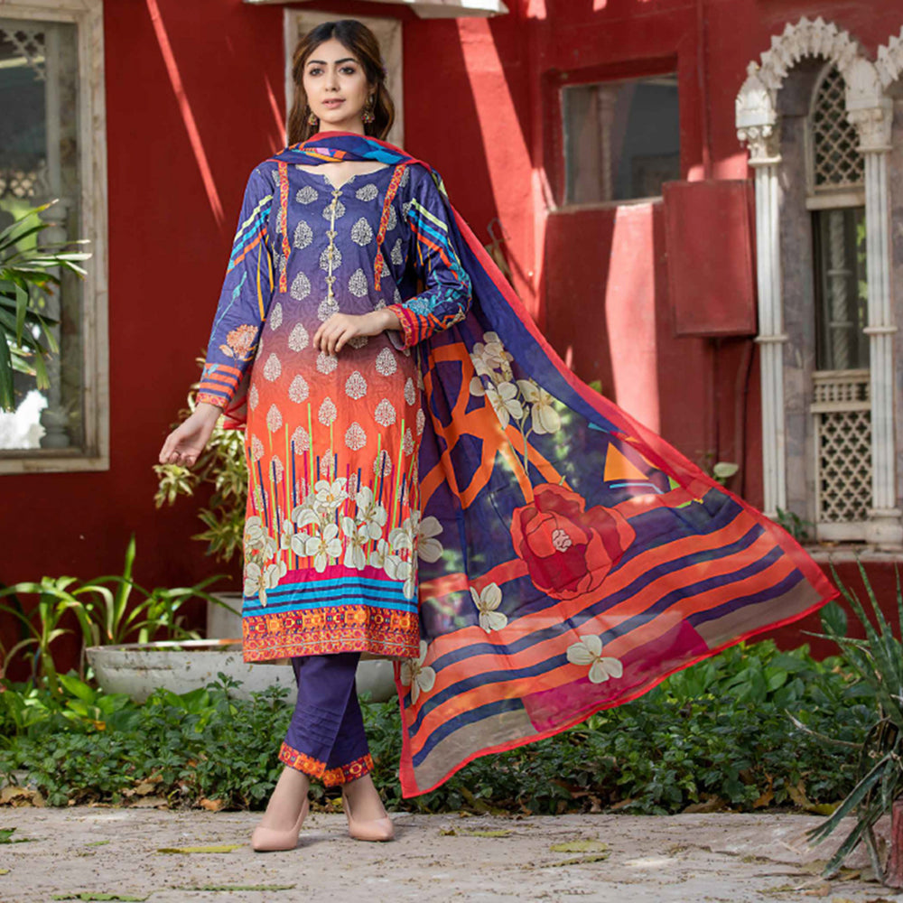 Bin Hameed Eliya Embroidered Lawn Unstitched 3 Pcs Suit - 06, Women, 3Pcs Shalwar Suit, Rana Art, Chase Value