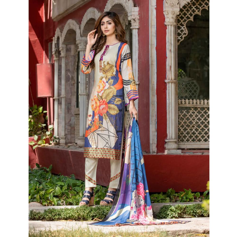 Bin Hameed Eliya Embroidered Lawn Unstitched 3 Pcs Suit - 07, Women, 3Pcs Shalwar Suit, Rana Art, Chase Value