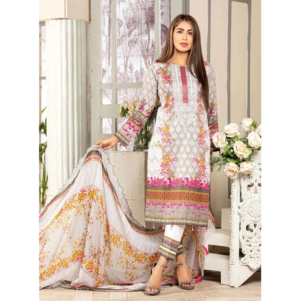 Gulnara Printed Embroidered Lawn Un-Stitched 3 Pcs Suit - AY-1878-B, Women, 3Pcs Shalwar Suit, Rana Arts, Chase Value