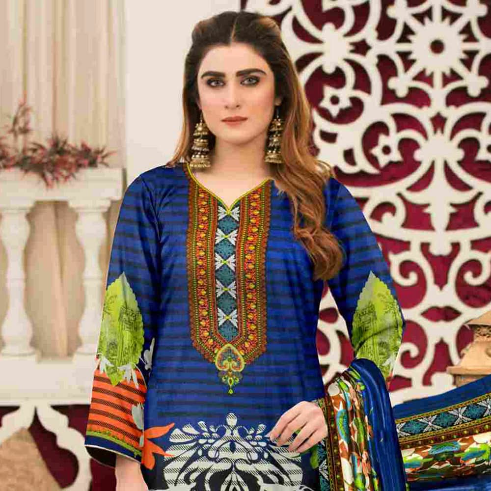 Sawan Classic Printed Lawn 3Pcs Unstitched Suit - A1, Women, 3Pcs Shalwar Suit, Sawan, Chase Value