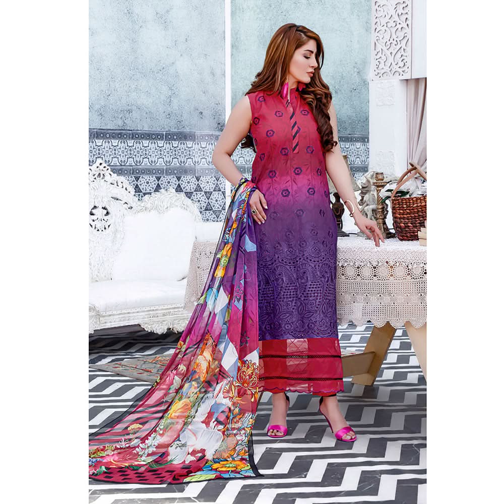 Satrangi Lawn Chicken Kari Digital Printed 3Pcs Unstitched Suit - 1, Women, 3Pcs Shalwar Suit, MI Creation, Chase Value