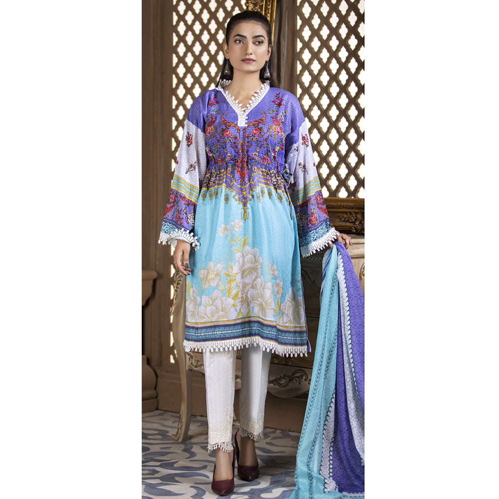 Gul-O-Gulzar Embroidered Lawn Un-Stitched 3Pcs Suit - 5, Women, 3Pcs Shalwar Suit, Noor Jahan, Chase Value