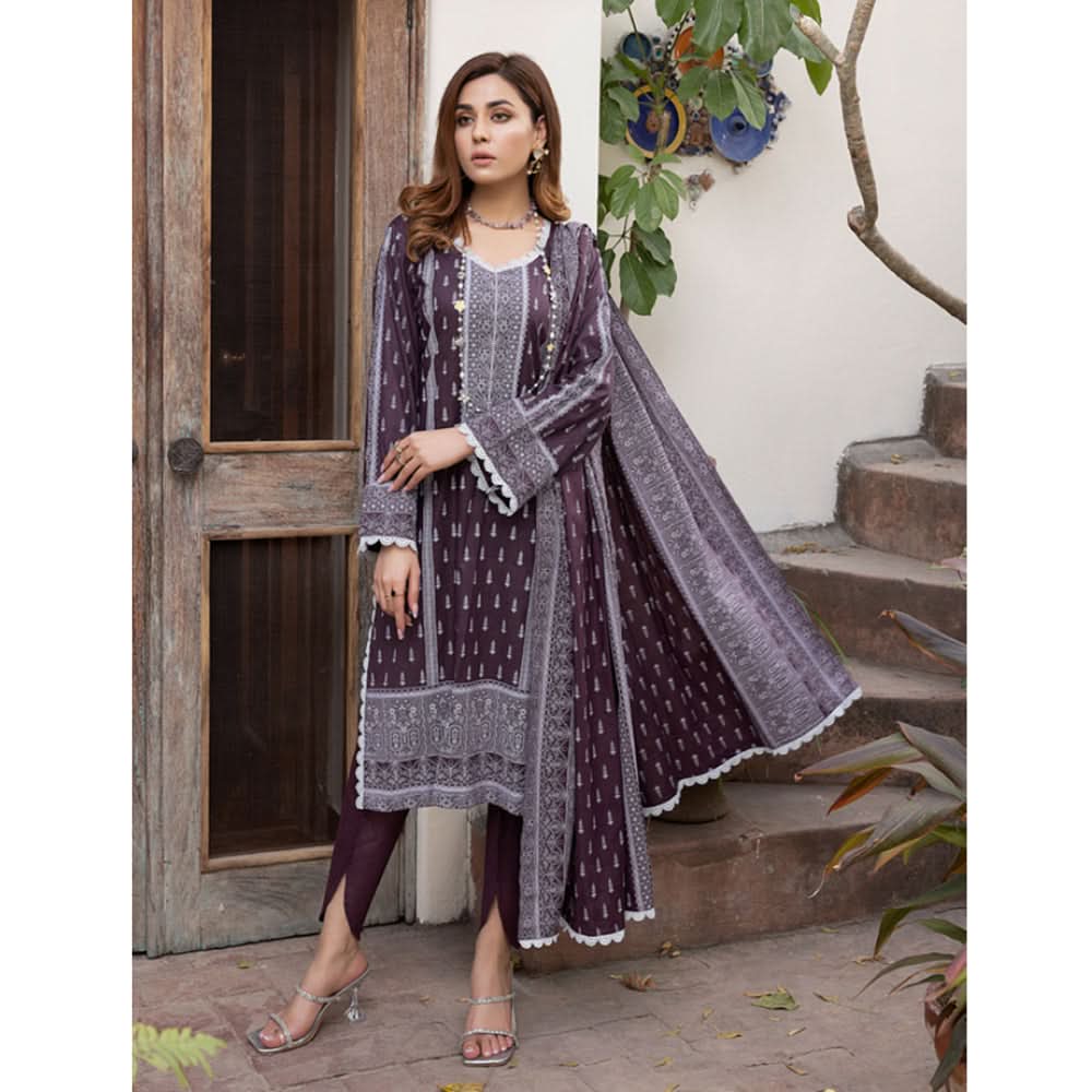 Erum Misha Lawn Printed 3 Pcs Un-Stitched Suit V-4 - B4, Women, 3Pcs Shalwar Suit, Erum Misha, Chase Value