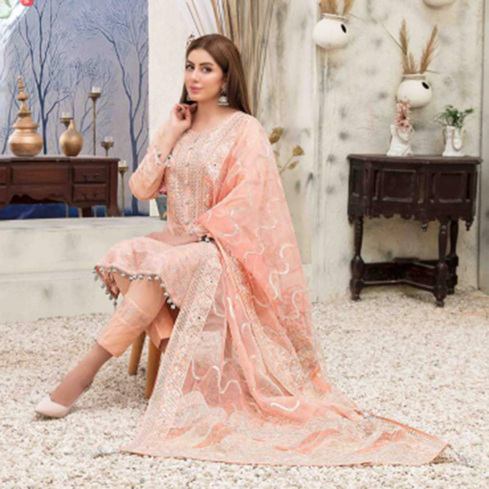 Zysha Embroidered Lawn Zari Fancy Dupatta Un-Stitched 3Pcs Suit - 6553, Women, 3Pcs Shalwar Suit, Tawakkal Fabrics, Chase Value