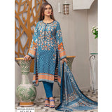 Three Star Printed Lawn 3 Pcs Un-Stitched Suit Vol 5 - 7-A, Women, 3Pcs Shalwar Suit, Al-Dawood Textiles, Chase Value