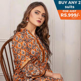 Three Star Printed Lawn 3 Pcs Un-Stitched Suit Vol 5 - 9-A, Women, 3Pcs Shalwar Suit, Al Dawood Textiles, Chase Value