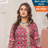 Three Star Printed Lawn 3 Pcs Un-Stitched Suit Vol 5 - 9-B, Women, 3Pcs Shalwar Suit, Al-Dawood Textiles, Chase Value