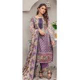 Three Star Printed Lawn 3 Pcs Un-Stitched Suit Vol 5 - 1-B, Women, 3Pcs Shalwar Suit, Al-Dawood Textiles, Chase Value