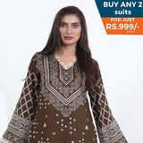 Three Star Printed Lawn 3 Pcs Un-Stitched Suit Vol 4 - 4-B, Women, 3Pcs Shalwar Suit, Al-Dawood Textiles, Chase Value