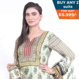 Three Star Printed Lawn 3 Pcs Un-Stitched Suit Vol 4 - 5-A, Women, 3Pcs Shalwar Suit, Al-Dawood Textiles, Chase Value