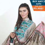 Three Star Printed Lawn 3 Pcs Un-Stitched Suit Vol 4 - 8-A, Women, 3Pcs Shalwar Suit, Al Dawood Textiles, Chase Value