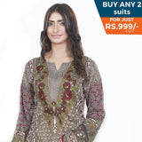 Three Star Printed Lawn 3 Pcs Un-Stitched Suit Vol 4 - 9-A, Women, 3Pcs Shalwar Suit, Al-Dawood Textiles, Chase Value