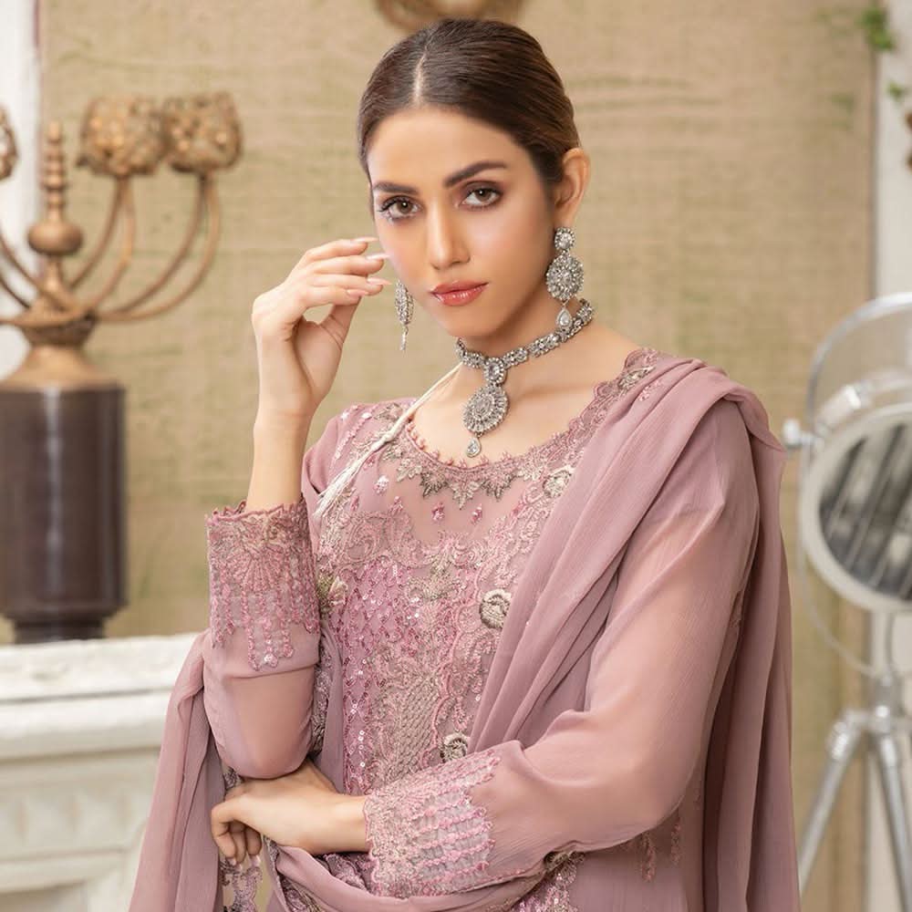 Luxury Embroidered Chiffon Semi-Stitched Suit - AY-2763, Women, 3Pcs Shalwar Suit, Rana Arts, Chase Value