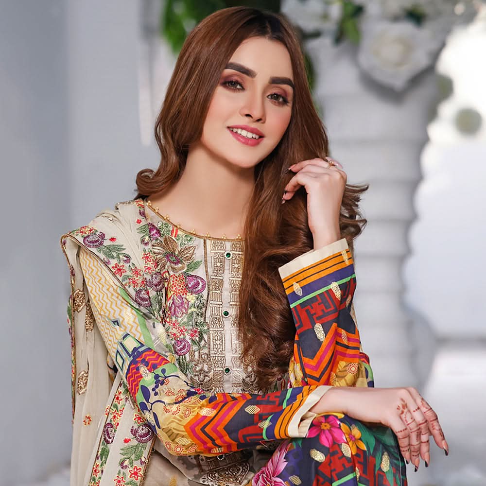 RA Emerald Jacquard Broshia Lawn 3 Pcs Un-Stitched Suit - 1, Women, 3Pcs Shalwar Suit, Rana Arts, Chase Value