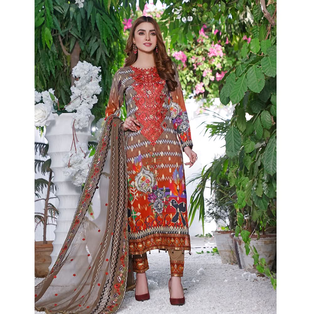 RA Emerald Jacquard Broshia Lawn 3 Pcs Un-Stitched Suit - 2, Women, 3Pcs Shalwar Suit, Rana Arts, Chase Value