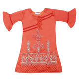 Girls Embroidered Masuri Suit 3 Pcs - Rust, Kids, Girls Sets And Suits, Chase Value, Chase Value
