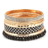 Women's Fancy Bangles 11 Pcs - Black - test-store-for-chase-value