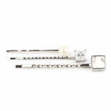 Women's Hair Pin 3 Pcs - Silver, Women, Hair And Head Jewellery, Chase Value, Chase Value