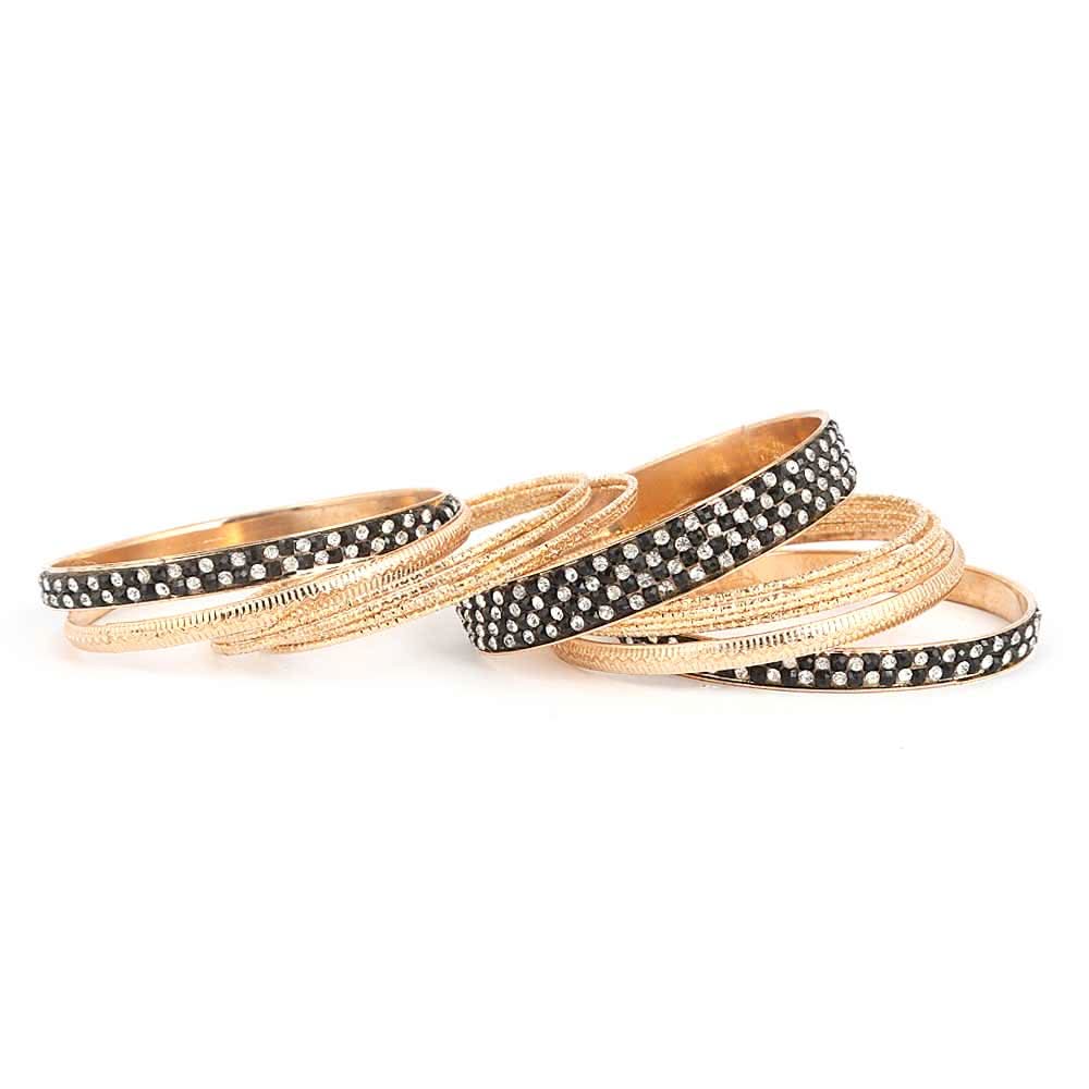 Women's Fancy Bangles 13 Pcs - Black - test-store-for-chase-value