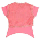 Girls Half Sleeve Fancy T-Shirt 2 Pcs - Dark Pink, Kids, Girls T-Shirts, Chase Value, Chase Value