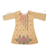 Girls Embroidered Masuri Suit 3 Pcs - Golden, Kids, Girls Sets And Suits, Chase Value, Chase Value