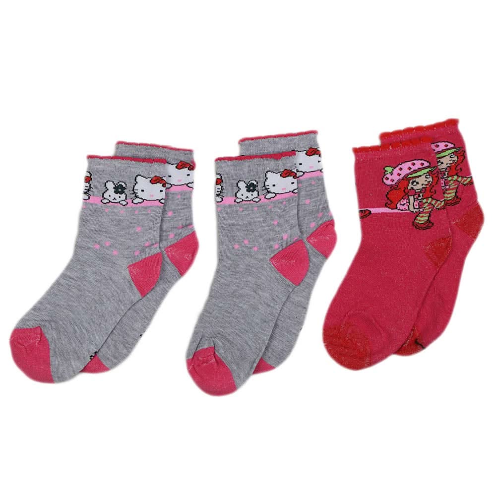 Girls Socks Pack Of 3 - Multi, Kids, Girls Socks, Chase Value, Chase Value