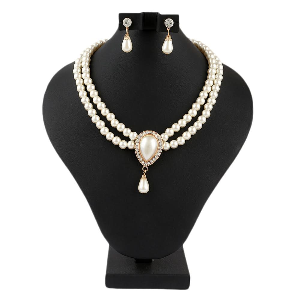 Women's Pearl Locket Set - Golden - test-store-for-chase-value