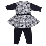 Girls Embroidered Cotton Suit 2 Pcs - Navy Blue, Kids Clothes, Chase Value, Chase Value