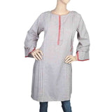 Women's Cotton Plain Kurti - Grey, Women, Ready Kurtis, Chase Value, Chase Value