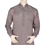 Men's Embroidered Shalwar Kameez Band Collar - Coffee, Men, Shalwar Kameez, Chase Value, Chase Value