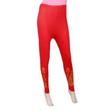 Women's Printed Tight- Red, Women, Pants & Tights, Chase Value, Chase Value