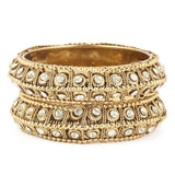 Women's Fancy Bangles 2 Pcs - Golden - test-store-for-chase-value