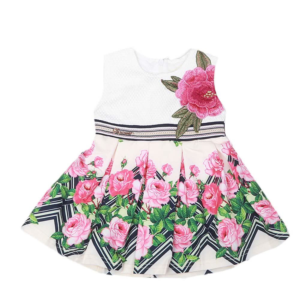 Newborn Girls Frock - Fawn, Kids, NB Girls Frocks, Chase Value, Chase Value