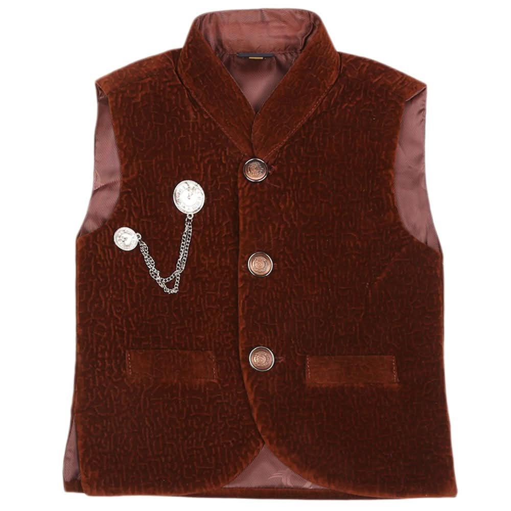 Newborn Boys Velvet Waistcoat - Brown, Kids, Other Accessories, Chase Value, Chase Value
