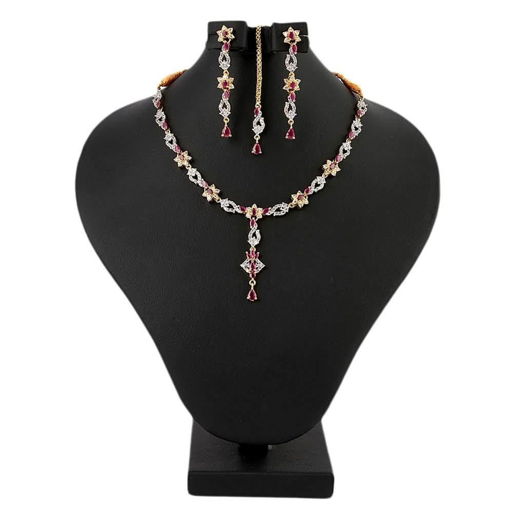 Women's Fancy Jewellery Set - Golden Maroon, Women, Jewellery Set, Chase Value, Chase Value
