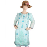 Women's Fancy Embroidered Kurti - Cyan, Women, Ready Kurtis, Chase Value, Chase Value