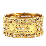 Women's Fancy Bangles 3 Pcs - Golden - test-store-for-chase-value