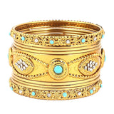 Women's Fancy Bangles 9 Pcs - Golden - test-store-for-chase-value