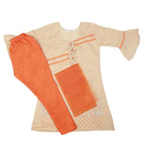 Girls Embroidered Masuri Suit 3 Pcs - Beige, Kids, Girls Sets And Suits, Chase Value, Chase Value
