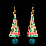 Women's Fancy Ear Jhumki - Golden - Green, Jewellery, Chase Value, Chase Value