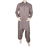 Men's Embroidered Shalwar Kameez Band Collar - Coffee, Men, Shalwar Kameez, Chase Value, Chase Value