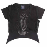 Girls Half Sleeve Fancy T-Shirt 2 Pcs - Black, Kids, Girls T-Shirts, Chase Value, Chase Value
