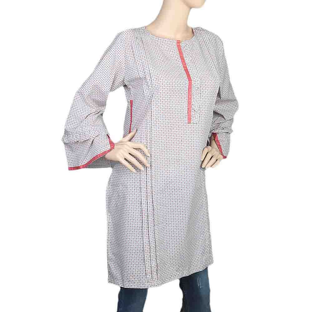 Women's Cotton Plain Kurti - Grey, Women, Ready Kurtis, Chase Value, Chase Value